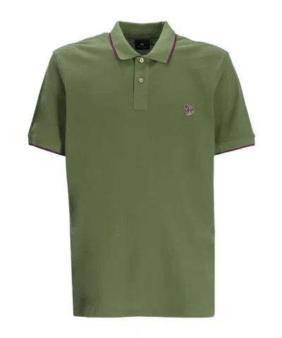 Ps By Paul Smith Logo-patch Polo Shirt In Green