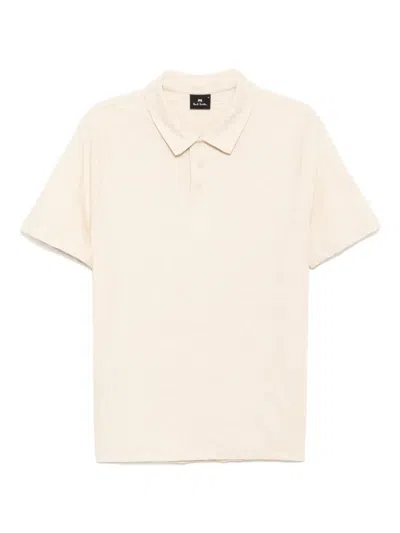 Ps By Paul Smith Logo Patch Polo Shirt In Neutrals