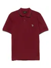 Ps By Paul Smith Slim-fit Burgundy Zebra Logo Polo Shirt With Contrast Tipping Red In Red