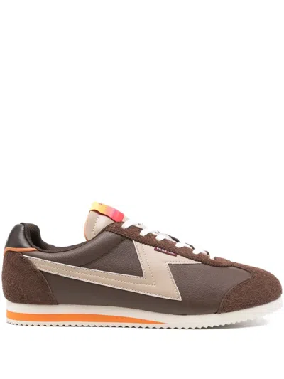 Ps By Paul Smith Logo-patch Sneakers In Brown