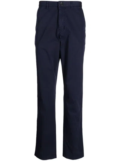 Ps By Paul Smith Logo-patch Straight-leg Trousers In Blue