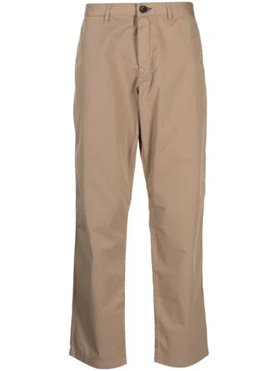 Ps By Paul Smith Logo-patch Tapered Chinos In Neutrals