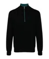 Ps By Paul Smith Ps Paul Smith Mens Zip Neck Sweater In Black