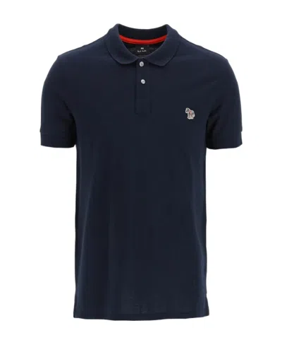 Ps By Paul Smith Logo Polo Shirt In Blue