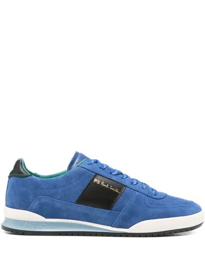 Ps By Paul Smith Logo-print Suede Sneakers In Blue