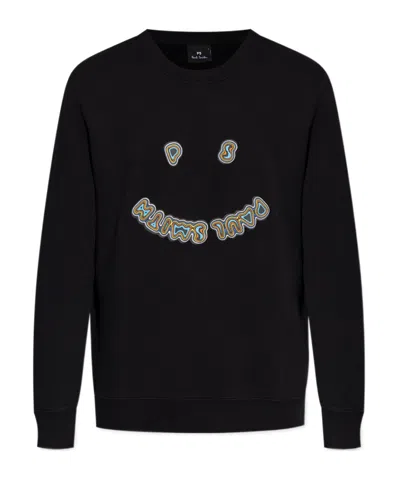 Ps By Paul Smith Ps Paul Smith Mens Sweatshirt Ps Happy In Black  