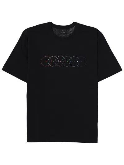 Ps By Paul Smith Ps Paul Smith Circles Organic Cotton T-shirt In Black