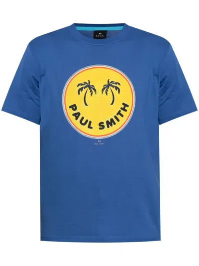 Ps By Paul Smith Logo-print T-shirt In Blau