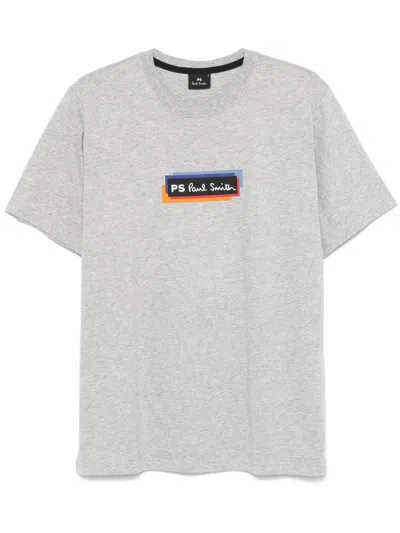 Ps By Paul Smith Logo-print T-shirt In Grey