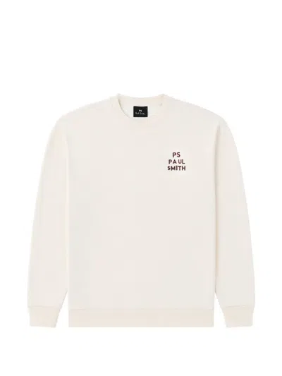 Ps By Paul Smith Logo-print Cotton Sweatshirt In White