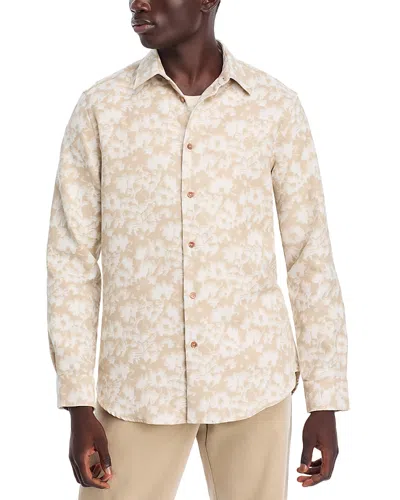 Ps By Paul Smith Long Sleeve Button Front Printed Shirt In Tan
