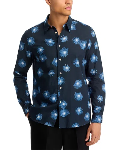 Ps By Paul Smith Long Sleeve Button Front Shirt In Blue
