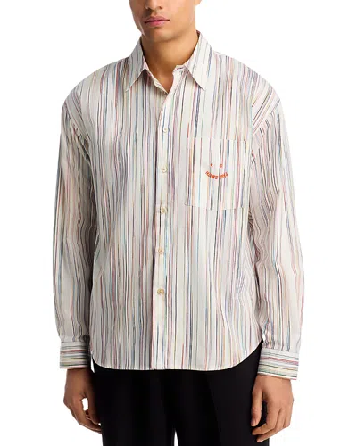 Ps By Paul Smith Long Sleeve Button Front Shirt In Multi