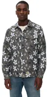 Ps By Paul Smith Khaki Floral Double-face Cotton Shirt Green In Green