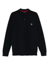 Ps By Paul Smith Long-sleeve Embroidered Polo Shirt In Blue
