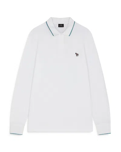 Ps By Paul Smith Long Sleeve Polo Shirt In White