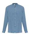 Ps By Paul Smith Button-up Chambray Shirt In Blue