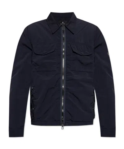 Ps By Paul Smith Long-sleeved Casual Jacket In Black
