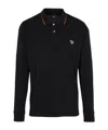 Ps By Paul Smith Long-sleeve Zebra-logo Polo Shirt In Black