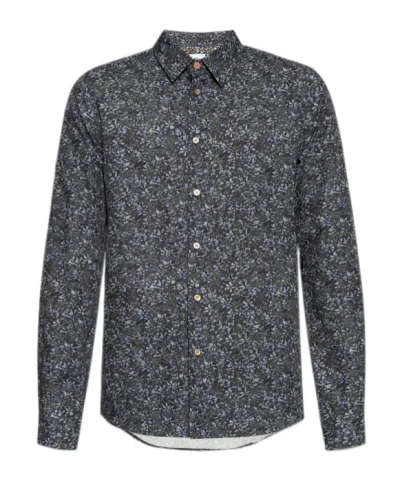 Ps By Paul Smith Ps Paul Smith Tailored Fit Textured Floral Printed Shirt In Multi