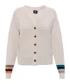 Ps By Paul Smith Striped-cuff Cardigan In White