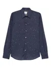 Ps By Paul Smith Long-sleeves Abstract-print Shirt In Blue