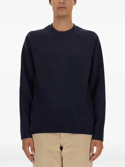 Ps By Paul Smith Relaxed Fit Crew Neck Merino Wool Sweater In Black