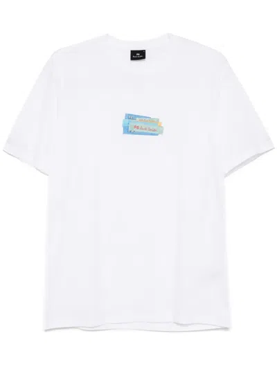 PS BY PAUL SMITH MENS REGULAR FIT SHORT SLEEVES T-SHIRT PS PAUL SMITH,M2R.011R.PP5128 01 WHITE