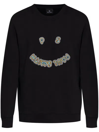 PS BY PAUL SMITH MENS SWEATSHIRT PS HAPPY,M2R.668UE.PP5092 79 BLACK