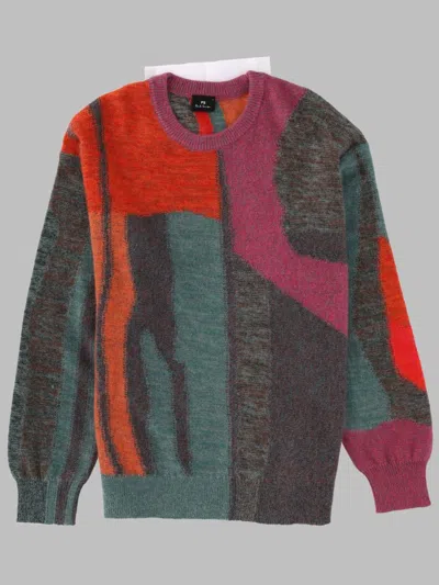 Ps By Paul Smith Maglia Con Motivo Floreale Glitch In Brown