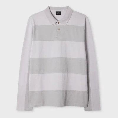 Ps By Paul Smith Mauve Block Stripe Rugby Polo Shirt Purple In Gray