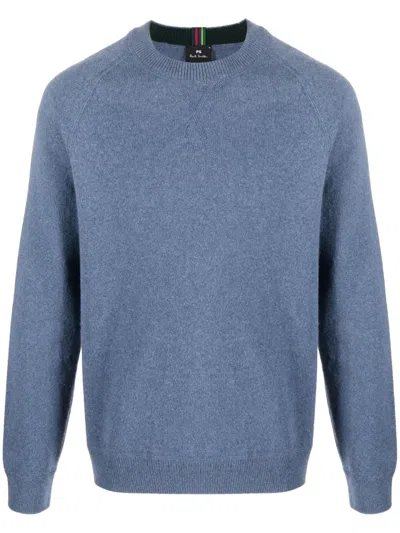 Ps By Paul Smith Indigo Merino Wool Sweater Purple In Blue