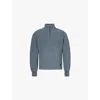 Ps By Paul Smith Mens Blue Funnel-neck Half-zip Wool-blend Jumper In Blue