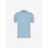 Ps By Paul Smith Mens Blue Zebra-embroidered Cotton-piqué Polo Shirt