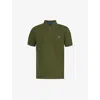 PS BY PAUL SMITH PS BY PAUL SMITH MEN'S GREEN ZEBRA-EMBROIDERED COTTON-PIQUÉ POLO SHIRT