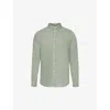 PS BY PAUL SMITH PS BY PAUL SMITH MEN'S GREYISH GREEN BUTTON-DOWN COLLAR LINEN SHIRT