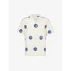 PS BY PAUL SMITH PS BY PAUL SMITH MEN'S LIGHT BLUE CASUAL ABSTRACT-PATTERN RELAXED-FIT COTTON-BLEND SHIRT