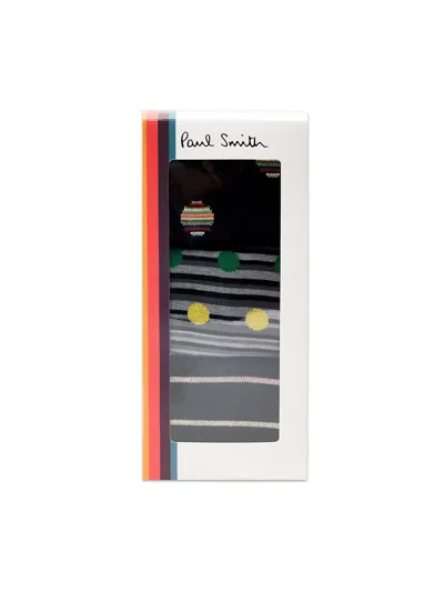 Ps By Paul Smith Men Sock 3 Pack Seas Blk In Multi