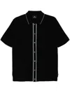 Ps By Paul Smith Ps Paul Smith Button Front Cotton Polo Shirt In Black