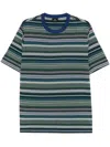 Ps By Paul Smith Ps Paul Smith Mens Multi Yarn-dye Stripe T-shirt In Black