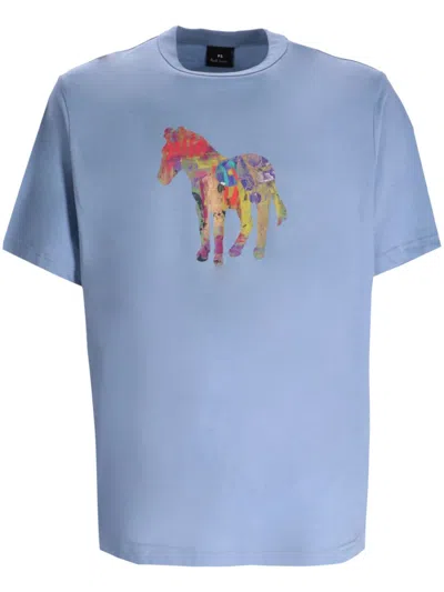 PS BY PAUL SMITH PS BY PAUL SMITH MEN'S T-SHIRTS AND POLOS CLEAR BLUE