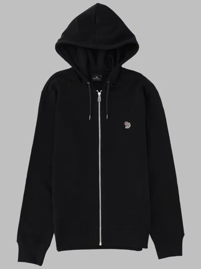 Ps By Paul Smith Men's Zip-up Hoodie With Embroidered Zebra In Black
