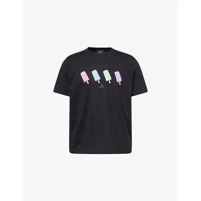 Ps By Paul Smith Mens Black Lollies-print Crewneck Cotton-jersey T-shirt