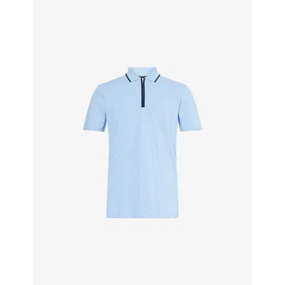 Ps By Paul Smith Ps Paul Smith Mens Regular Fit Half Zip Polo In Blue