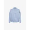 Ps By Paul Smith S By Paul Smith Mens Zebra Embroidered-logo Half-zip Cotton-jersey Sweatshirt Blue In Blue