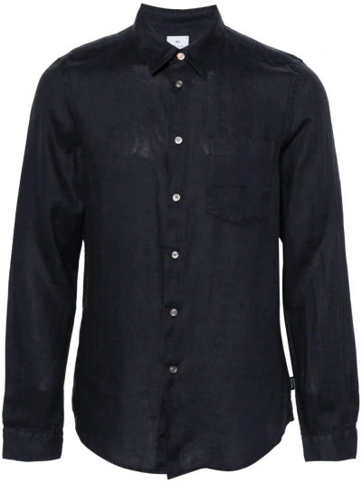 Ps By Paul Smith Mens Ls Tailored Fit Shirt In Blue