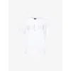 Ps By Paul Smith S By Paul Smith Mens Casual-fit Stripe-embroidery Cotton-jersey T-shirt White Xl