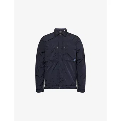 Ps By Paul Smith Mens Very Dark Navy Crinkle Relaxed-fit Waterproof Jacket In Black