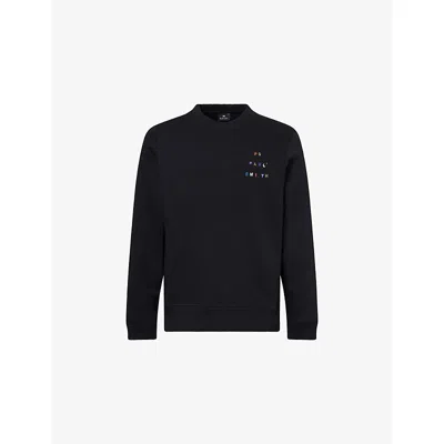 Ps By Paul Smith S By Paul Smith Mens Regular-fit Logo-print Cotton-blend Sweatshirt Black Xl