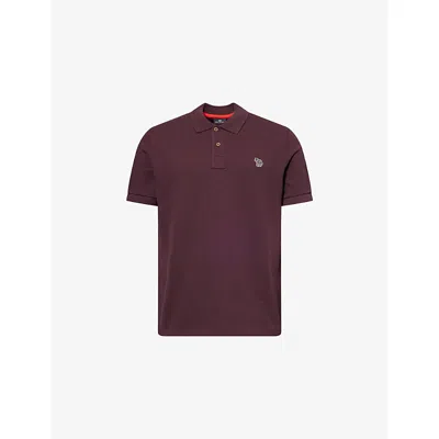 Ps By Paul Smith Mens Red Regular-fit Zebra Cotton-pique Polo Shirt Xxl In Brown
